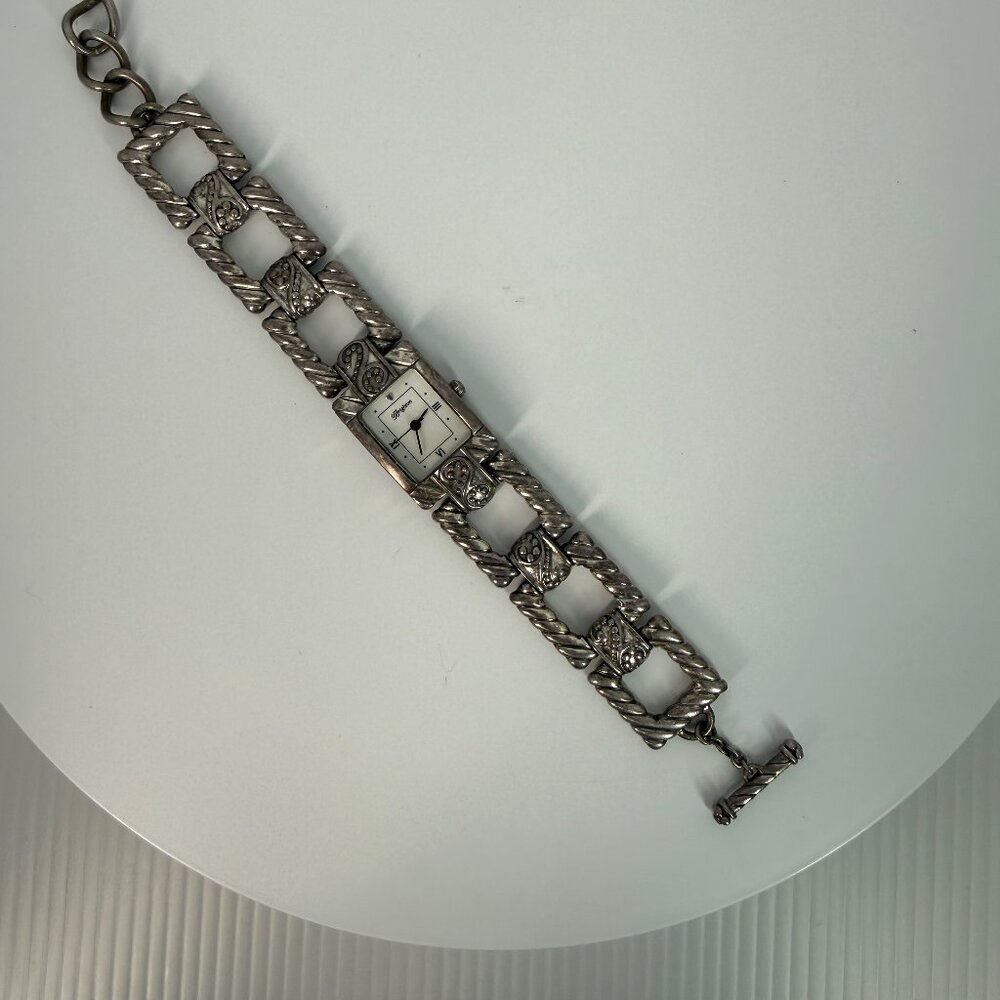 Brighton Savvy Stainless Steel Bracelet Rope Link Design Cream Dial Quartz Watch
